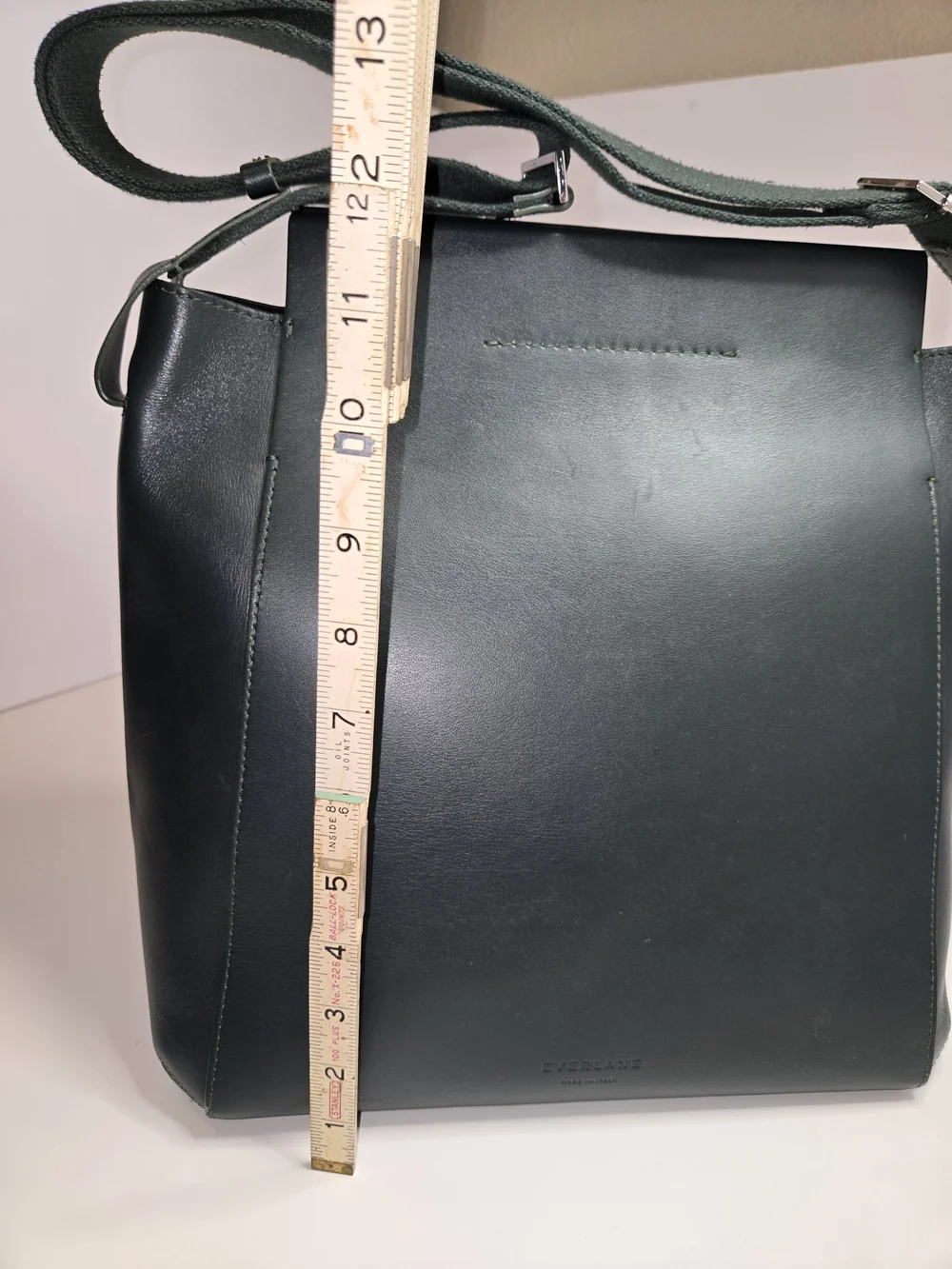 Everlane Dark Green Leather Shoulder Tote
